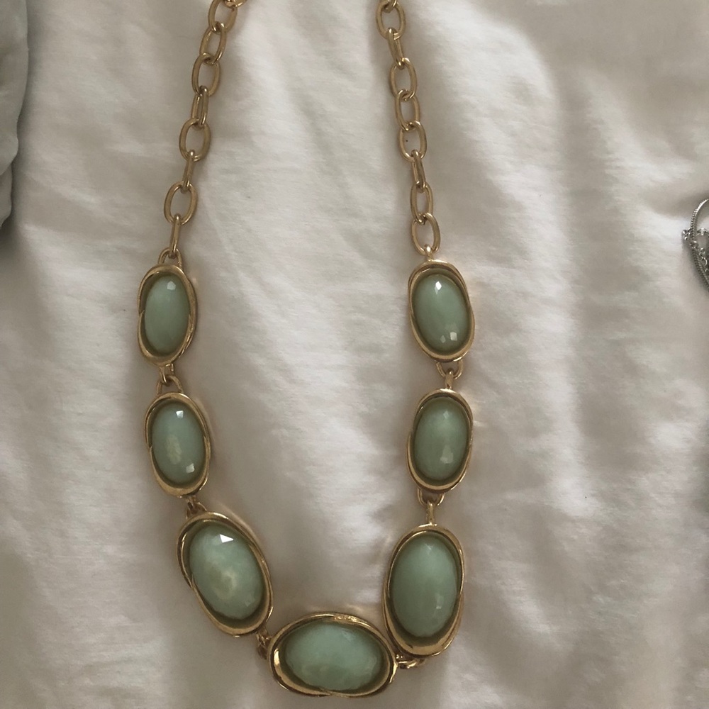 Green stone necklace and matching bracelet